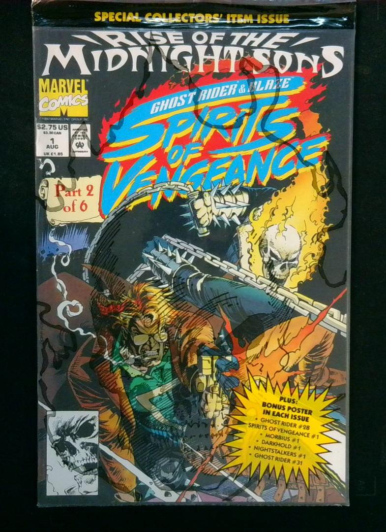 Spirits of Vengeance #1 NM Sealed Ghost Rider & Blaze, Marvel, 1992