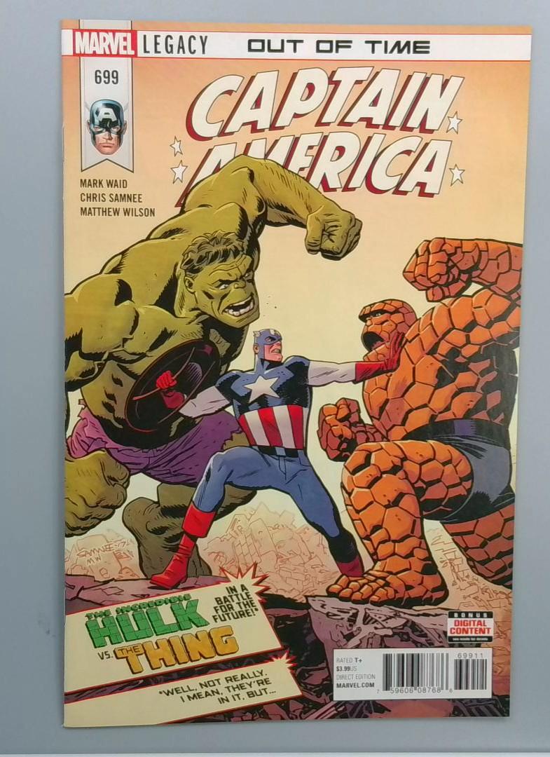Captain America #699, NM Thing vs Hulk cover, Marvel, 2018
