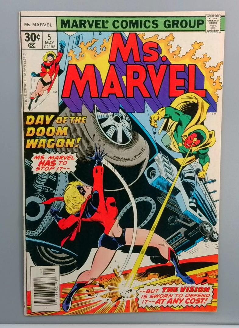 Ms. Marvel #5, VF+ Vision Marvel, 1977