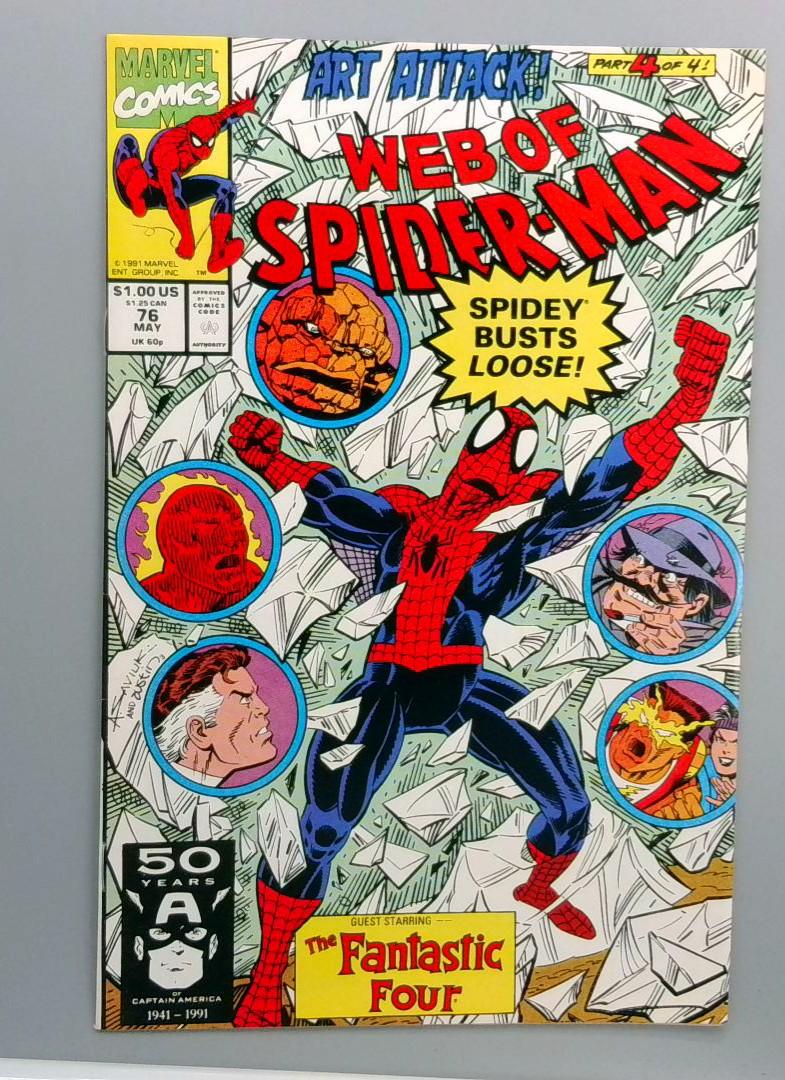 Web of Spider-Man #76 VF Fantastic Four, Marvel, 1991