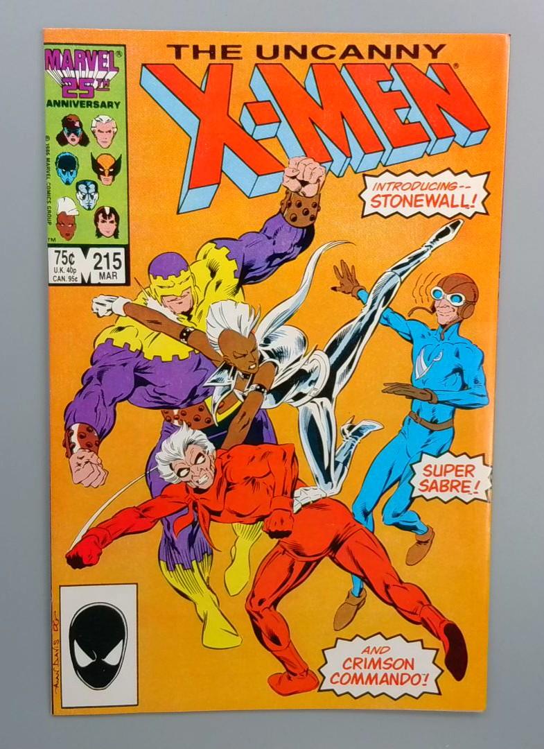 Uncanny X-Men #215, VF/NM 1st Stonewall Marvel, 1987