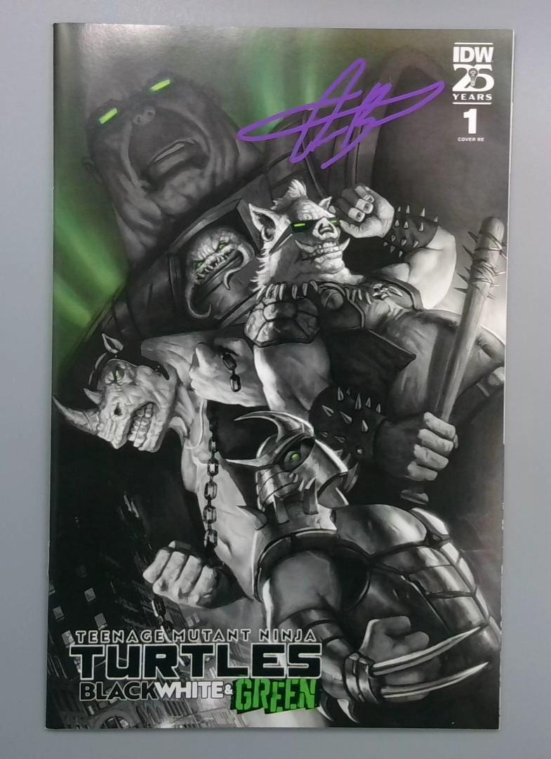 Teenage Mutant Ninja Turtles: Black, White & Green #1, Signed COA IDW , 2024