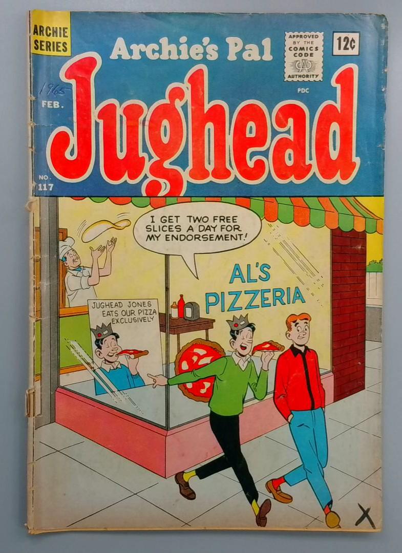 Archie's Pal Jughead #117, Bottom Staple Detatched, Archie Series, February 1965