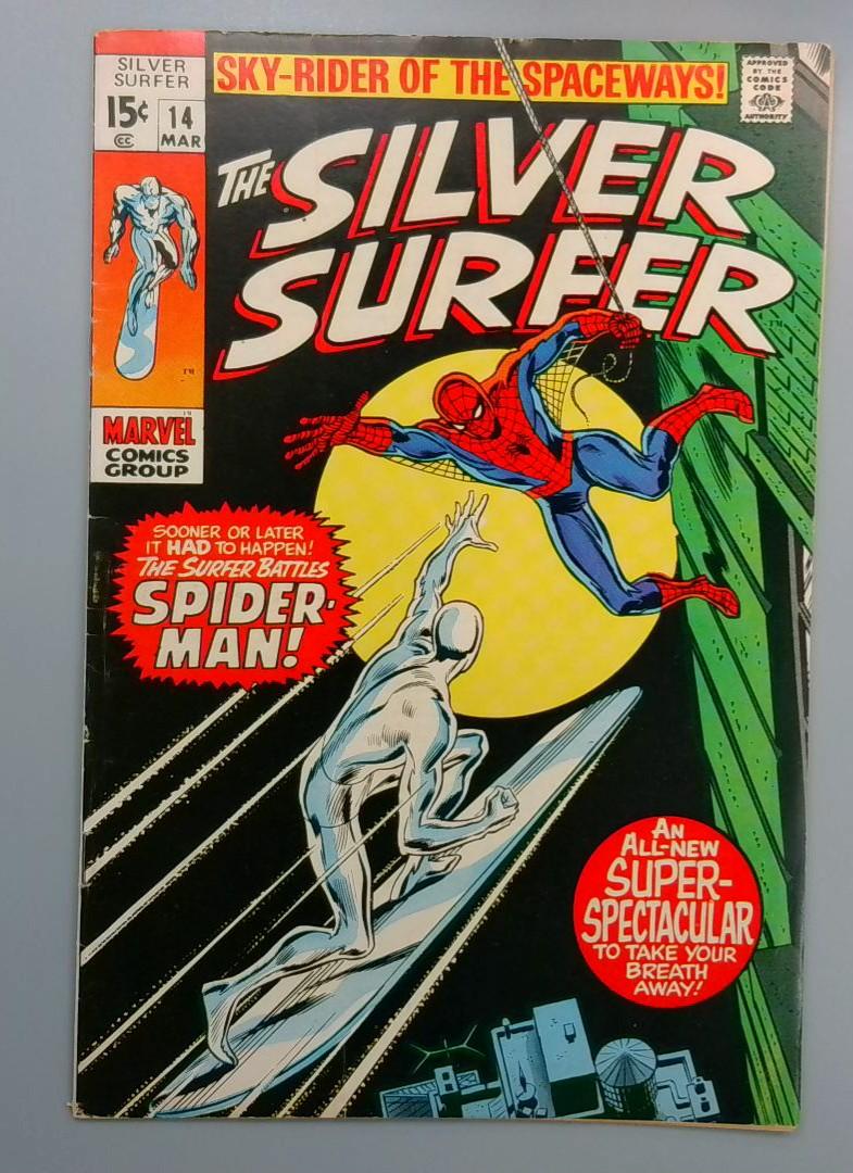 Silver Surfer #14,  FN+1st Spider-Man Meeting, Marvel Comics, 1969 JR1