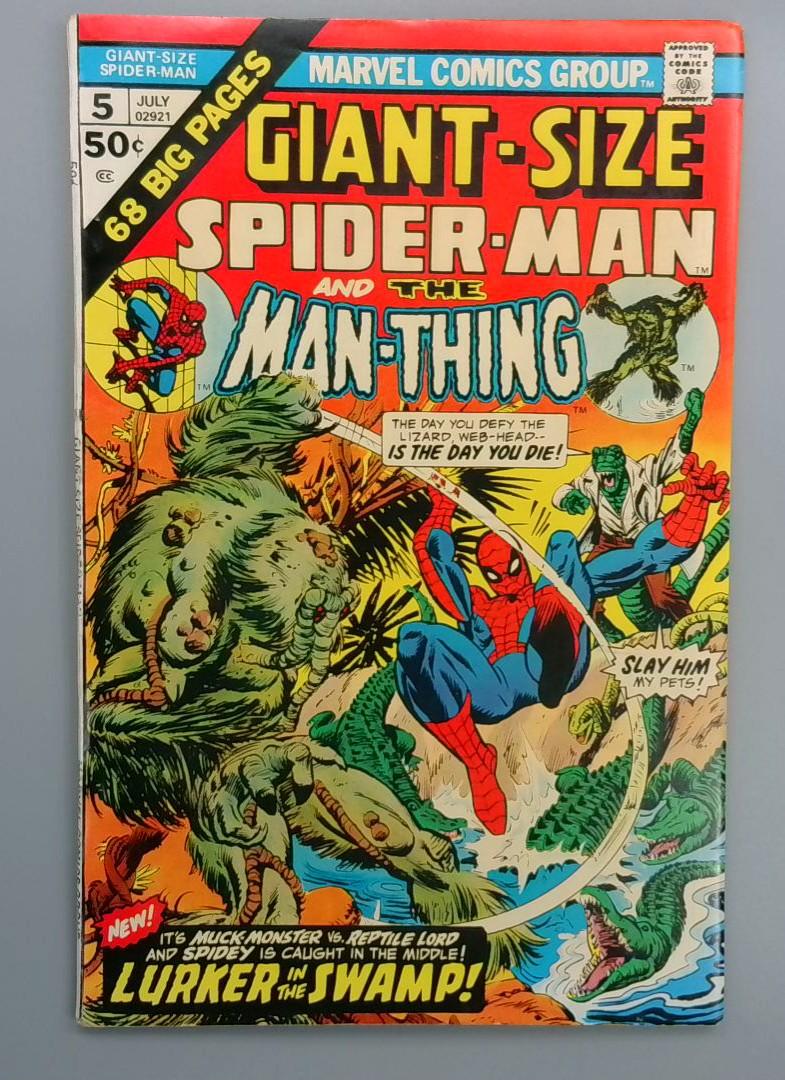Giant-Size Spider-Man #5, VF/NM  Man-Thing Marvel Comics, July 1975