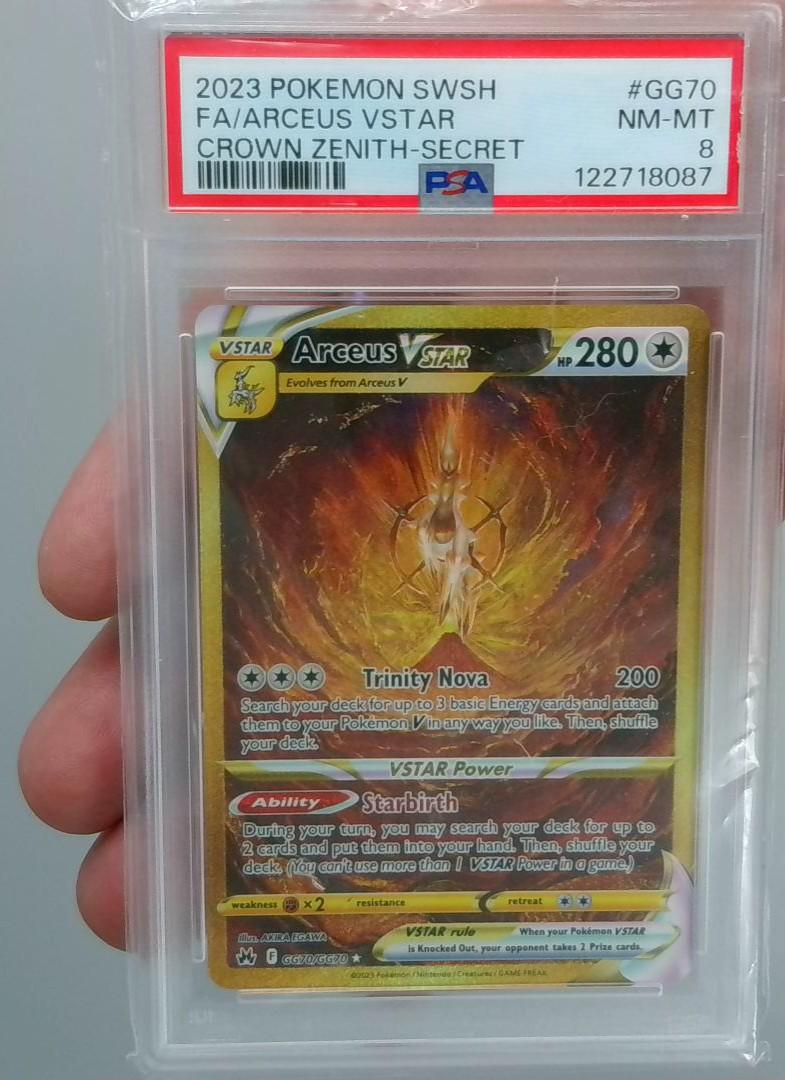 2023 Pokemon SWSH Crown Zenith Secret #GG70 Arceus Vstar FA PSA 8 NM-MT