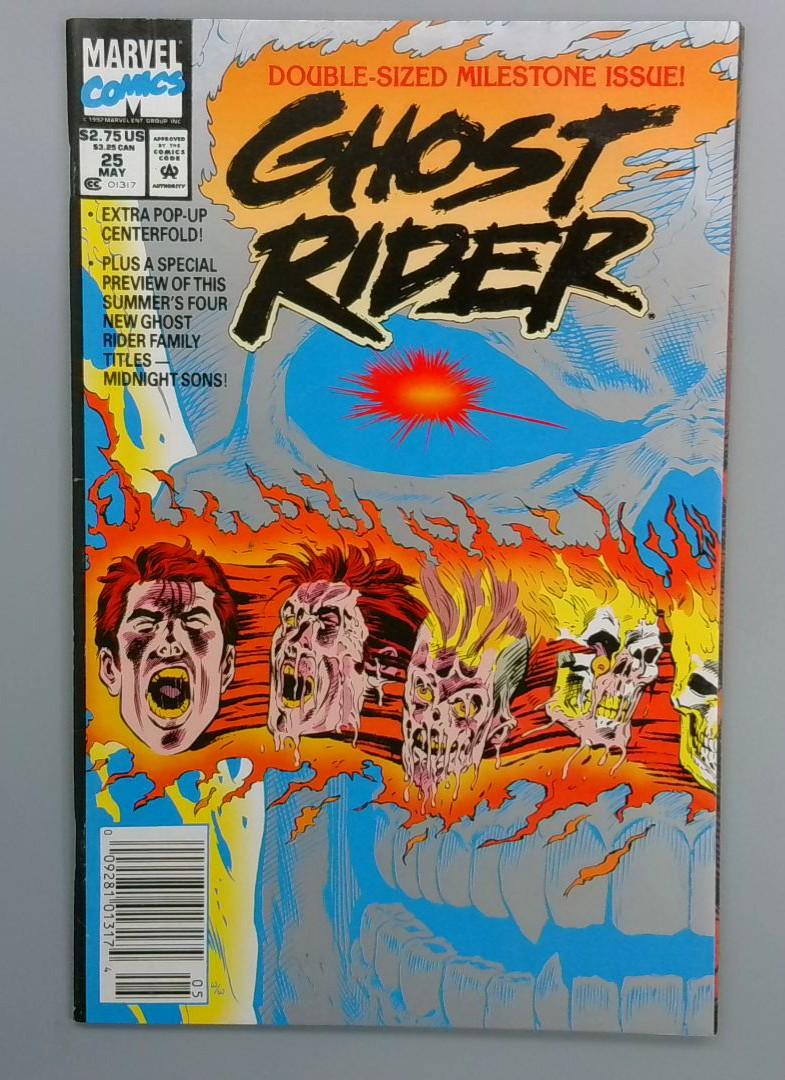 Ghost Rider #25, VF+ Newsstand, Marvel Comics, 1992