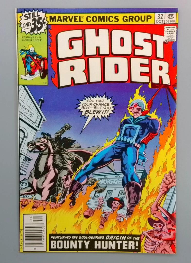 Ghost Rider #32, VF+ Origin of the Bounty Hunter, Marvel Comics Group, 1978