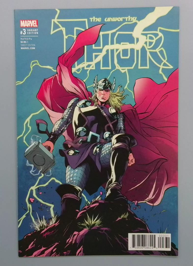 Unworthy Thor #3, NM Lupaccino Variant Edition, Marvel Comics, 2016