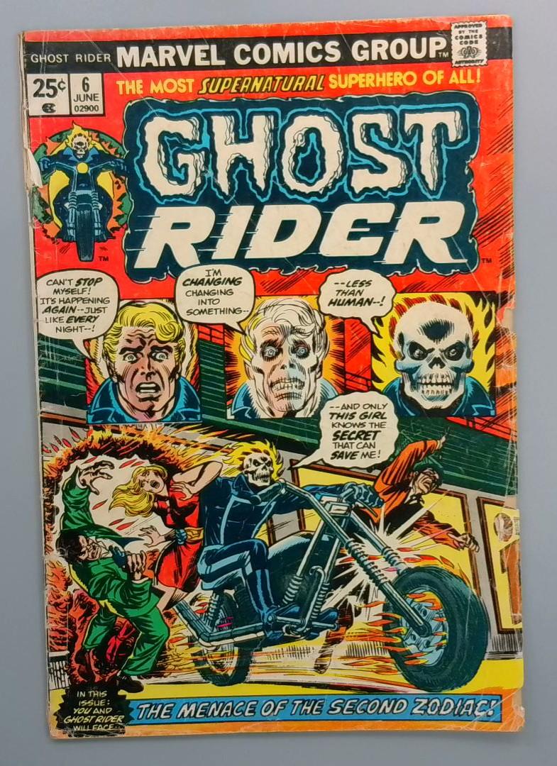 Ghost Rider #6, The Menace of the Second Zodiac, Marvel Comics, 1974