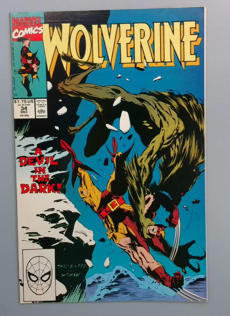Wolverine #34, NM- Devil in the Dark, Marvel Comics, 1990
