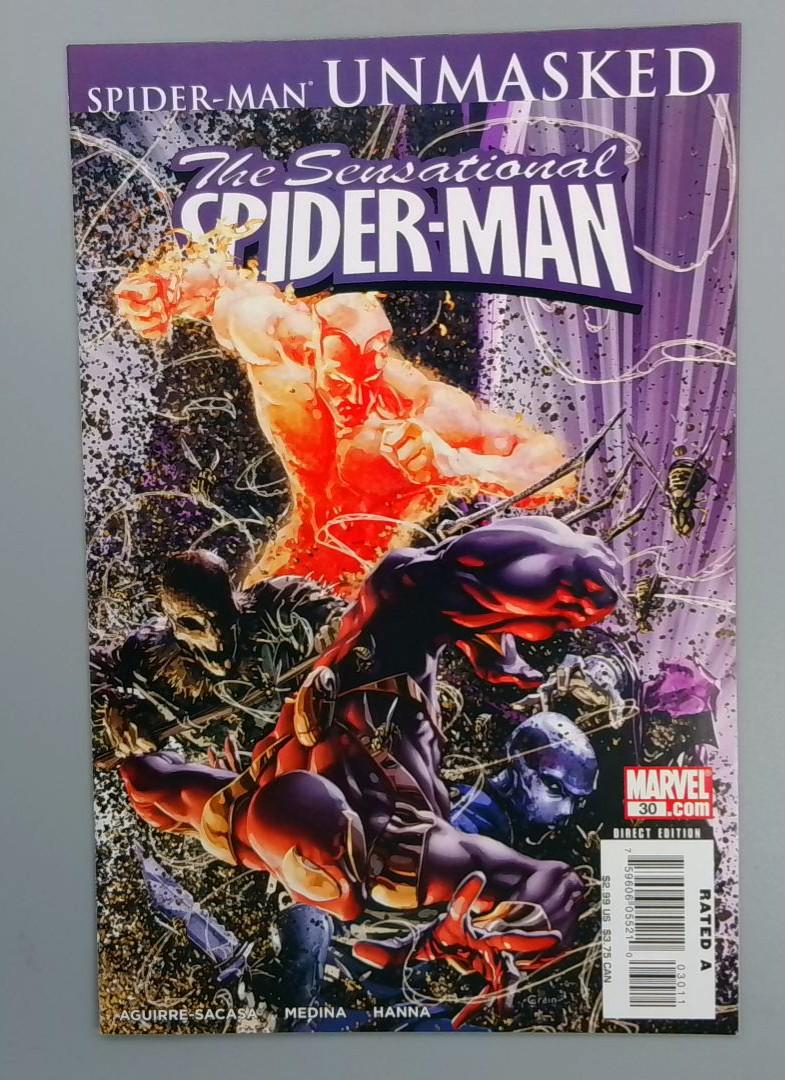 Sensational Spider-Man #30, NM- Unmasked, Marvel Comics, 2007