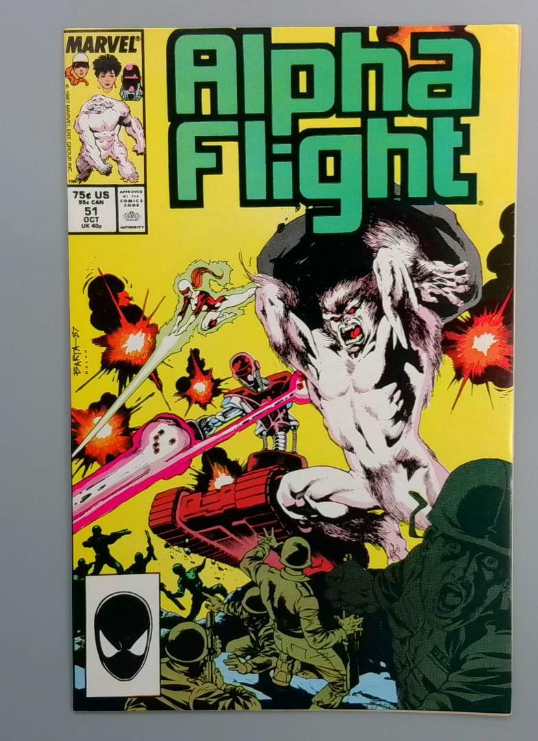 Alpha Flight #51, NM 1st Jim Lee MArvel Art, Marvel Comics, 1988 JR1