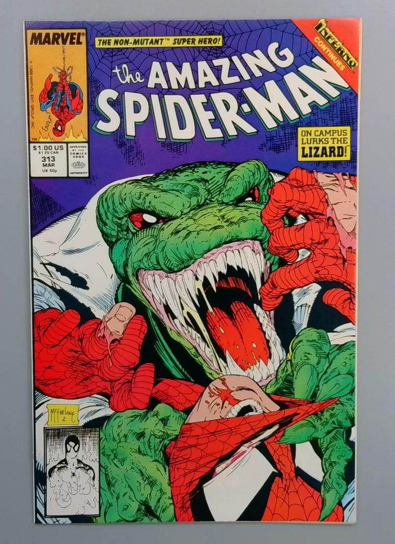 Amazing Spider-Man #313, VF/NM McFarlane Lizard, Marvel, 1989 JR1