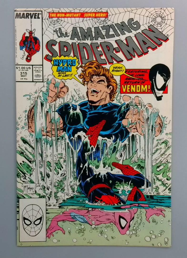 Amazing Spider-Man #315, VF+ Hydro-Man, Venom Return, Marvel, 1989 JR1