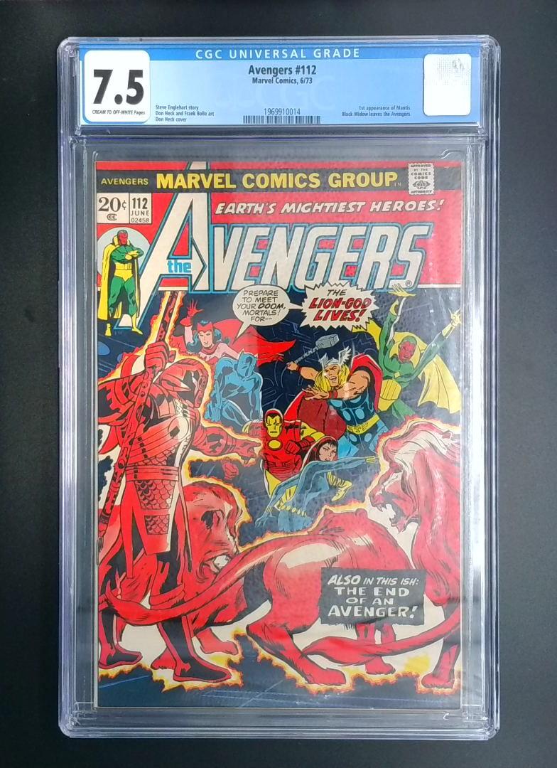 Avengers #112, CGC 7.5 1st App of Mantis Marvel Comics Group, 1973