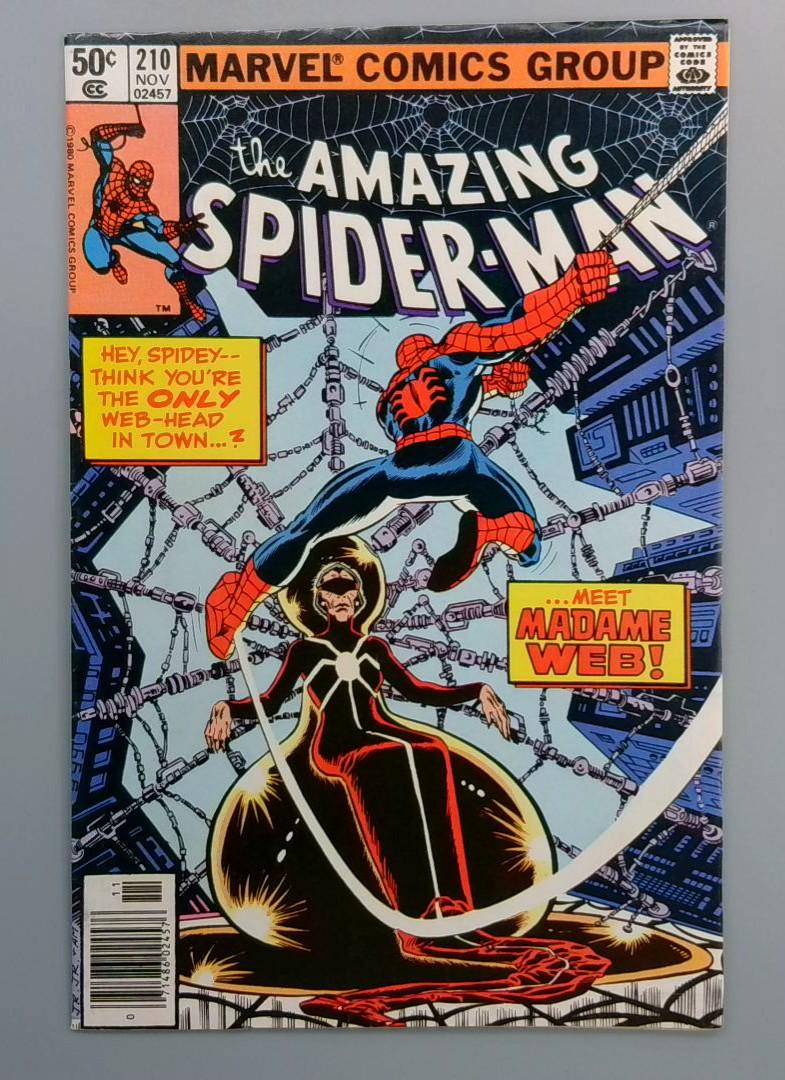 Amazing Spider-Man #210 NM- ,1st Madame Web Newsstand Marvel, 1980  JR1