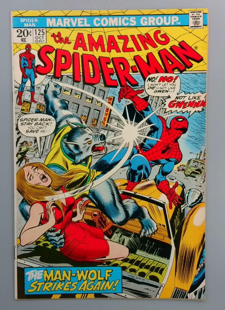 Amazing Spider-Man #125, FN/VF 2nd  Man-Wolf, Marvel Comics, 1973 JR1