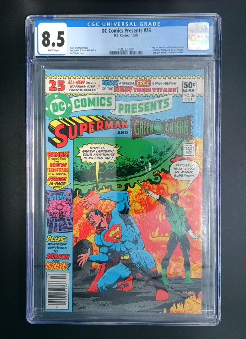 DC Comics Presents #26, CGC 8.5 1st New Teen Titans, DC Comics, 1980 JR1