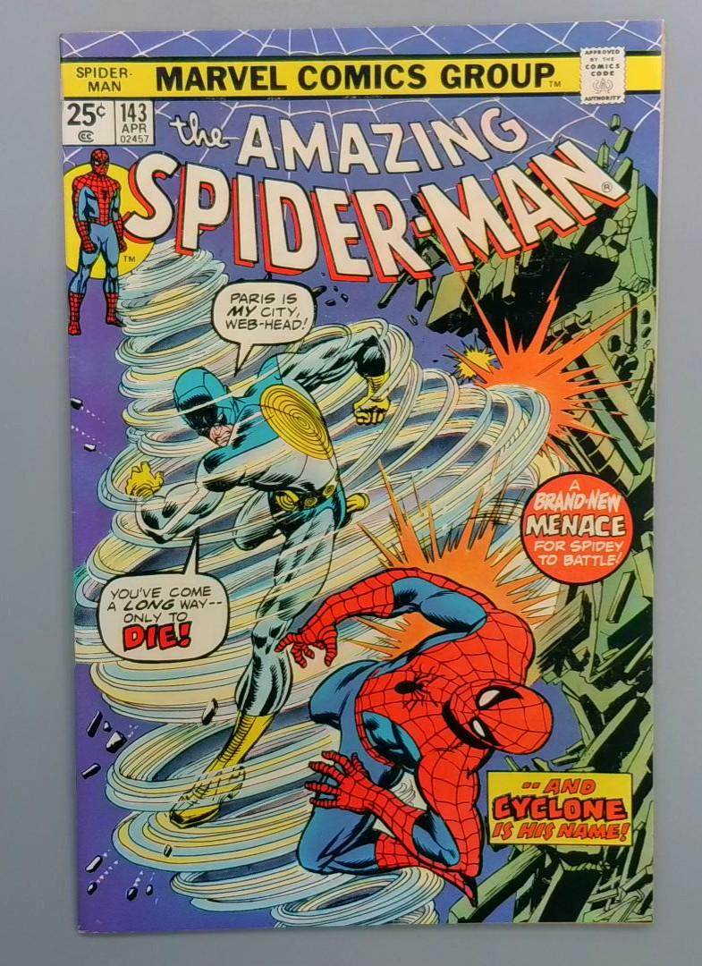 Amazing Spider-Man #143, VF/NM 1st Cyclone, Marvel Comics, 1974 JR1