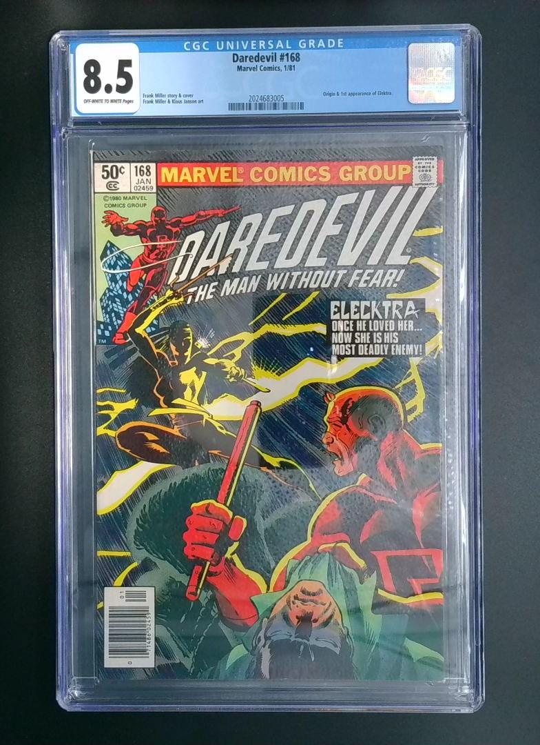 Daredevil #168, CGC 8.5 1st Appearance of Elektra, Marvel Comics, 1981 JR1