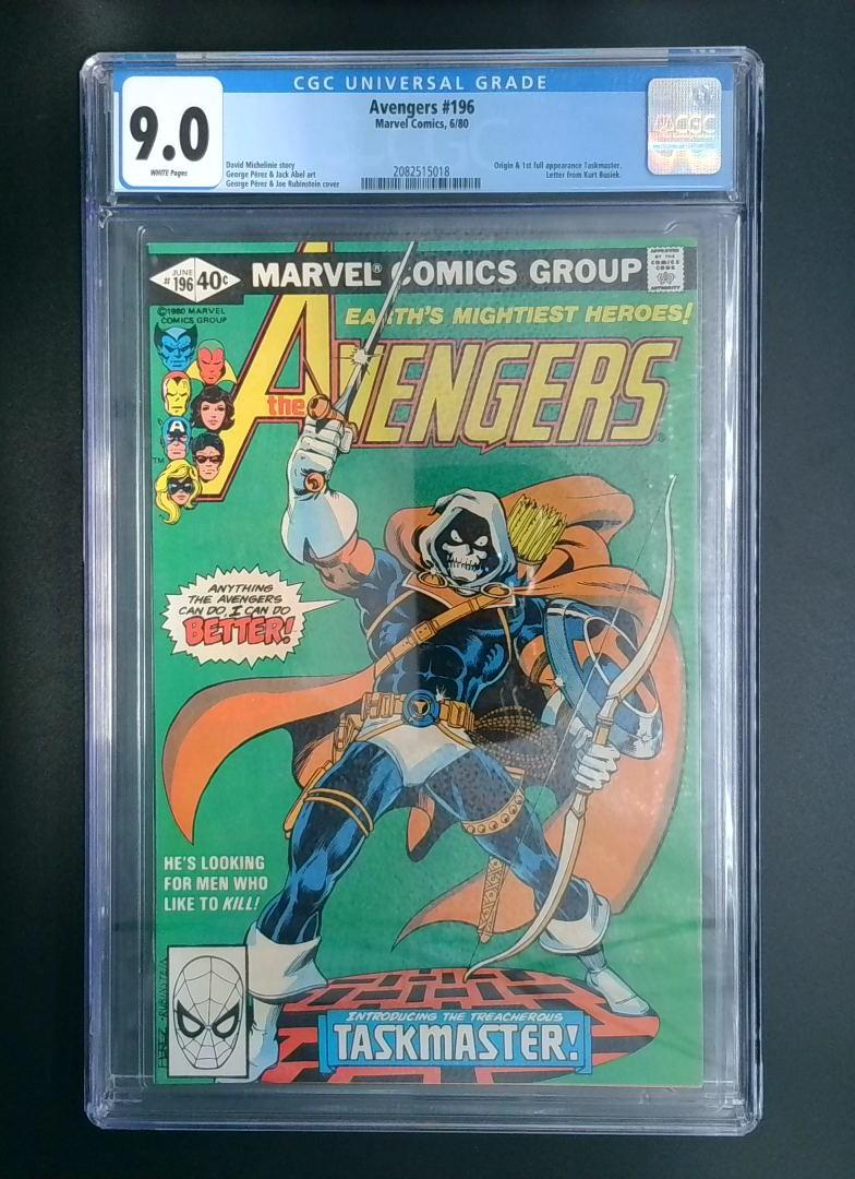 Avengers #196, CGC 9.0 1st Appearance of Taskmaster, Marvel Comics, 1980 JR1