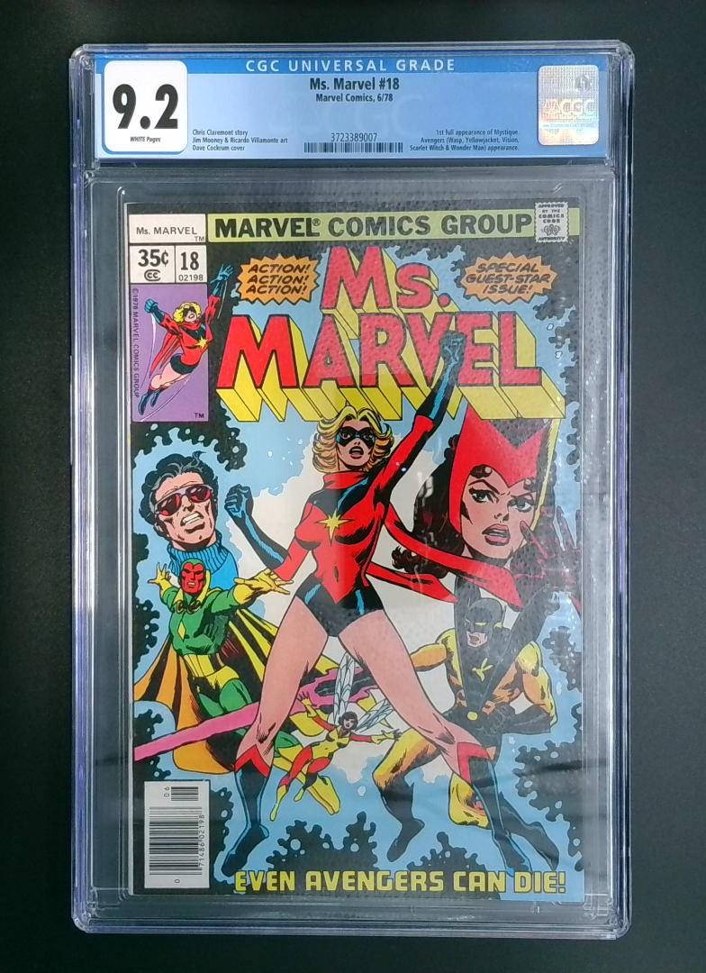 Ms. Marvel #18, CGC 9.2, 1st Full Appearance of Mystique Marvel Comics, 1978 JR1