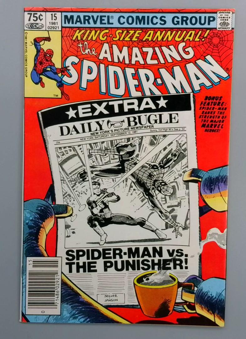 Amazing Spider-Man Annual #15, VF/NM Newsstand Punisher Marvel Comics, 1981 JR1