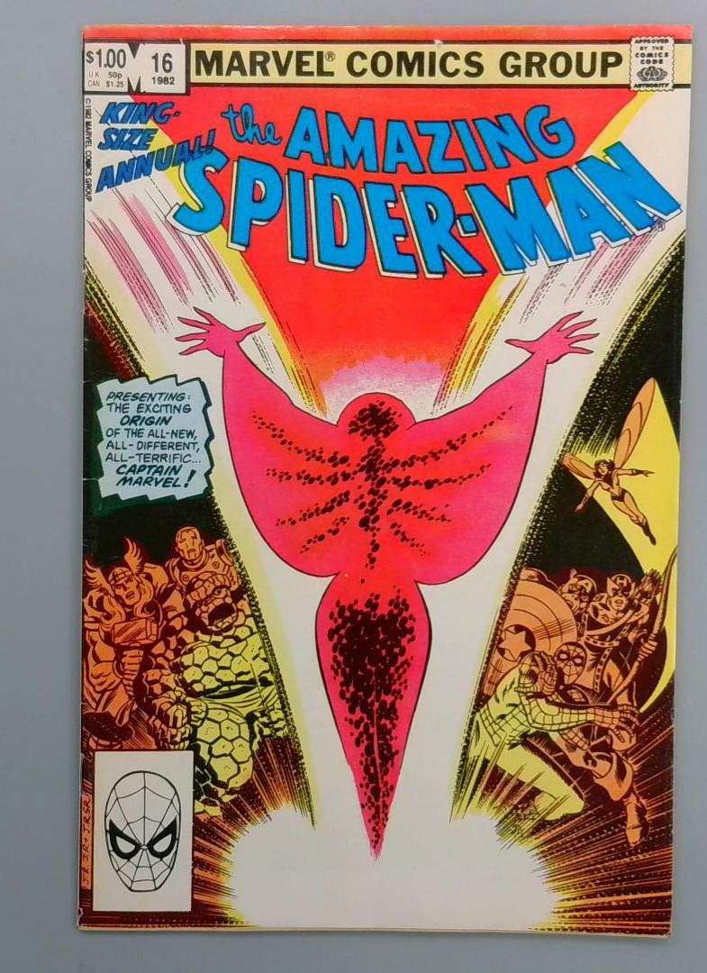 Amazing Spider-Man Annual #16, 1st Captain Marvel, Marvel Comics, 1982 JR1
