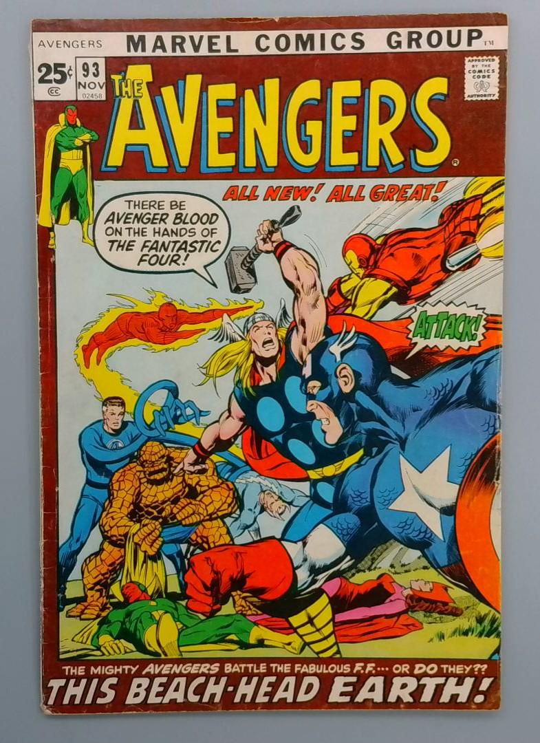 Avengers #93, VG/FN Neal Adams Marvel Comics, 1971 JR1