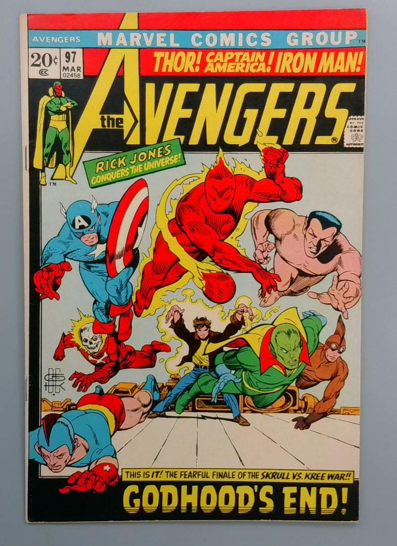 Avengers #97 VF/NM Neal Adams Classic Beauty! Marvel Comics Group, 1972 JR1