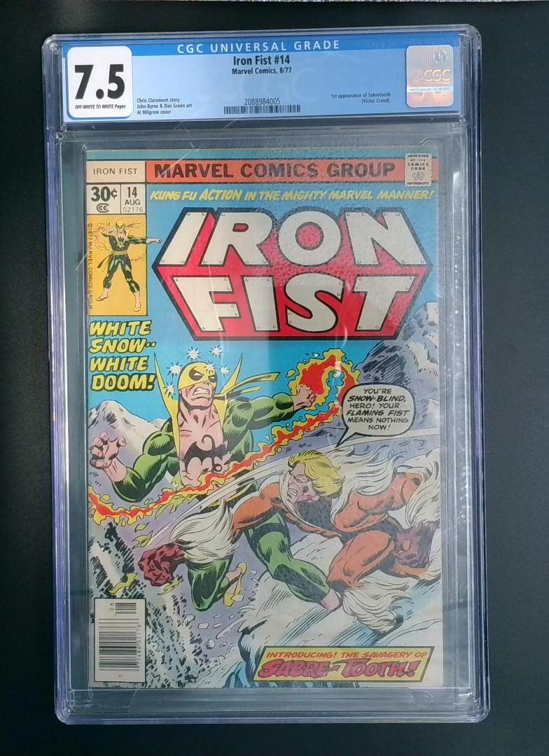 Iron Fist #14, 1st Appearance of Sabretooth CGC 7.5 Marvel Comics, 1977 JR1
