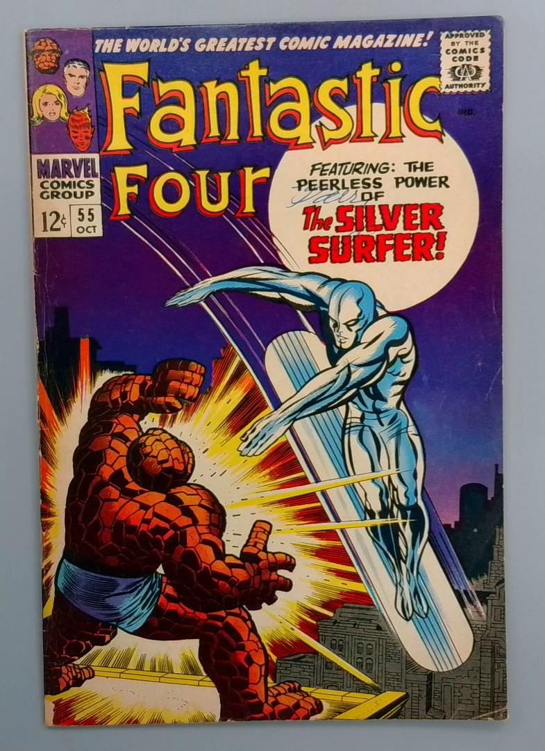 Fantastic Four #55, FN- Thing vs Silver Surfer Cover, Marvel Comics, 1966  JR1