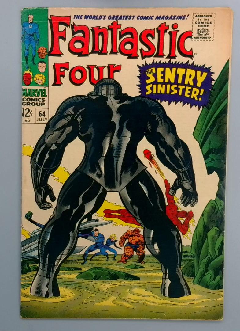 Fantastic Four #64, FN+ 1st Kree Sentry Marvel Comics, July 1967  JR1