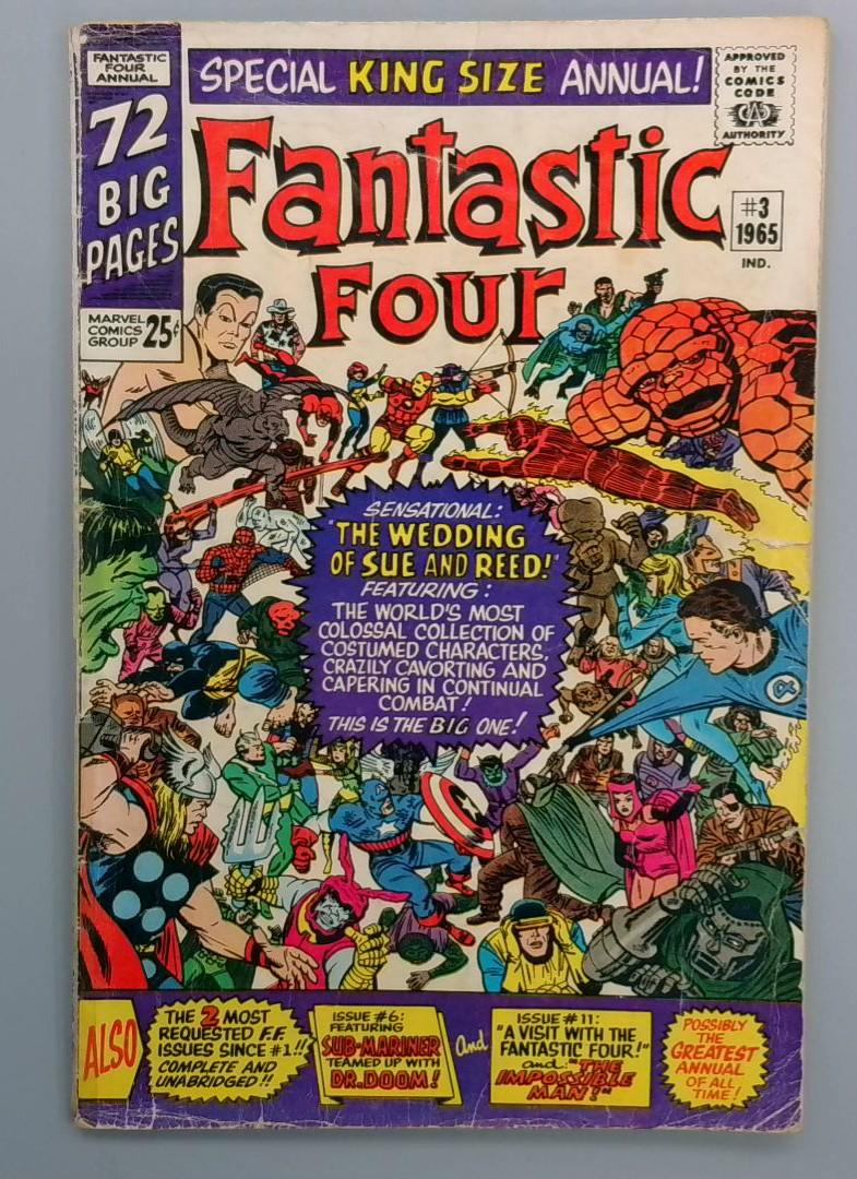 Fantastic Four Annual #3, GD/VG The Wedding of Sue and Reed, Marvel, 1965  JR1