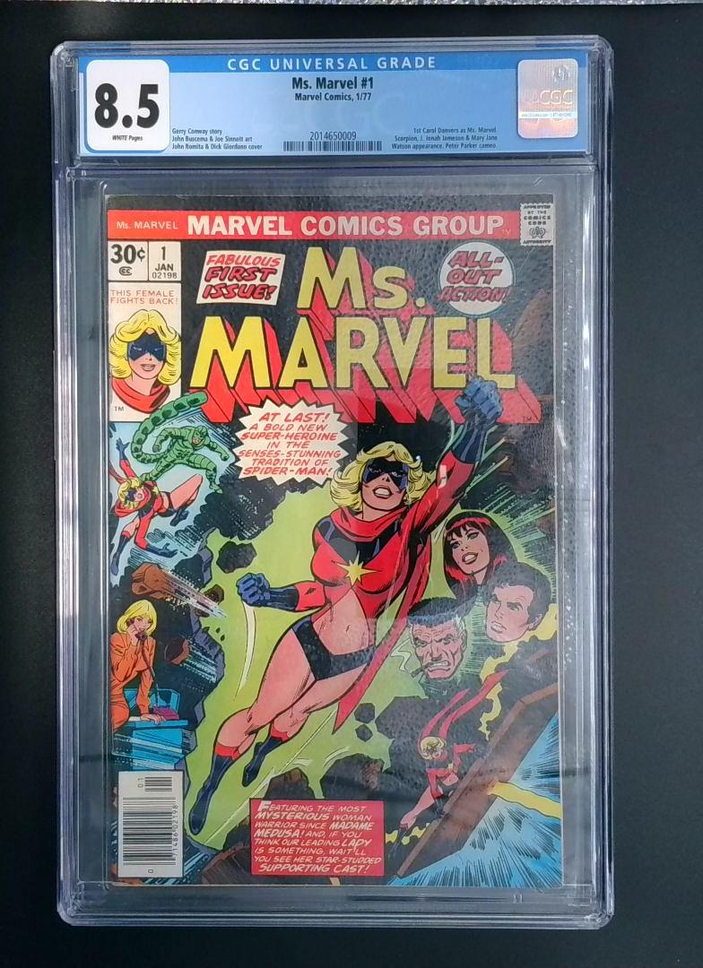 Ms. Marvel #1, CGC 8.5 1st Carol Danvers as Ms. Marvel, Marvel Comics, 1977 JR1