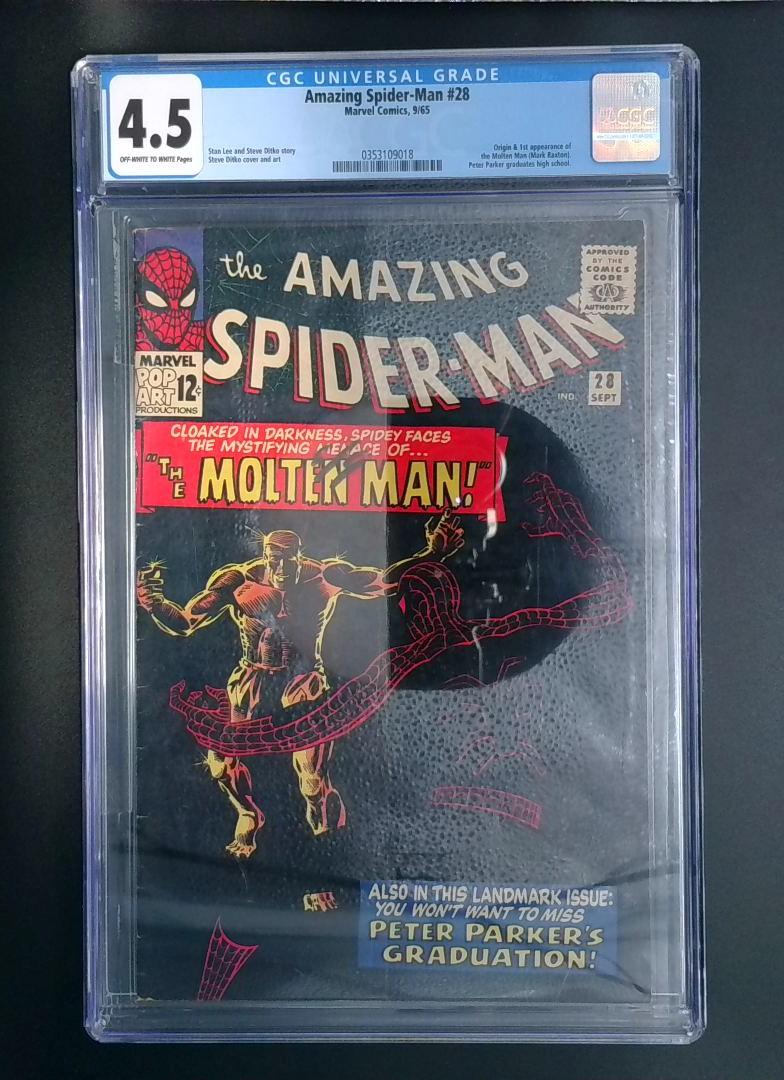 Amazing Spider-Man #28, 1st App of Molten Man CGC 4.5 Marvel Comics, 1963 JR1