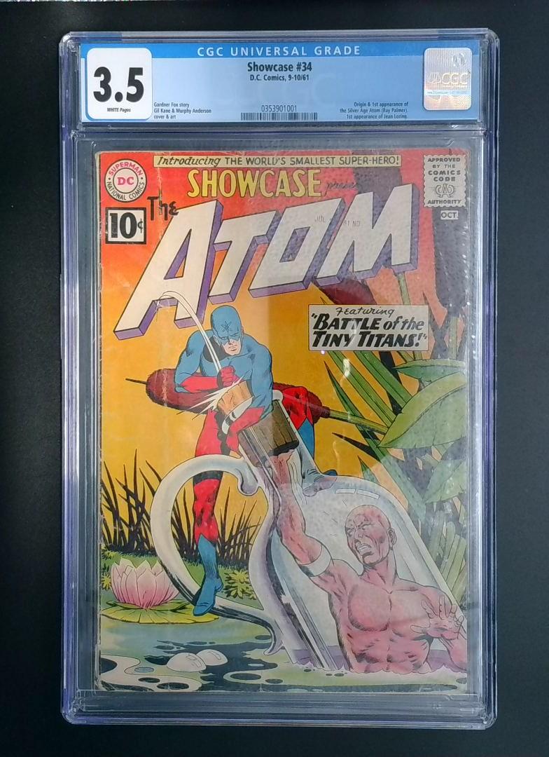 Showcase #34, Origin & 1st App of Silver Age "Atom" CGC 3.5, DC Comics, 1961 JR1