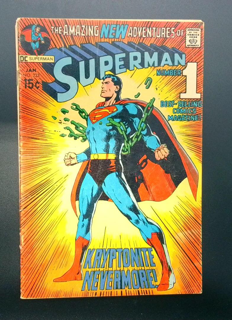 Superman #233, Kryptonite Nevermore!, Neal Adams VG DC Comics, January 1971 JR1