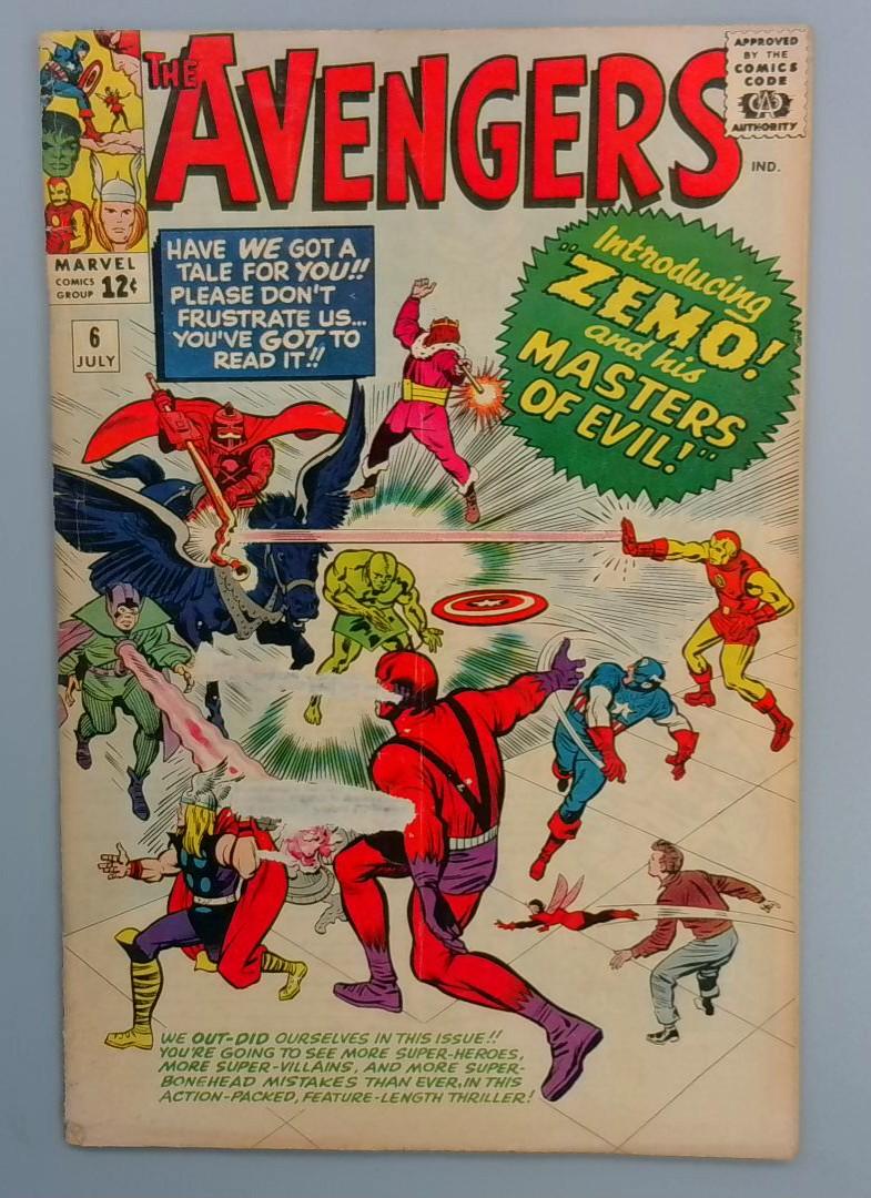 Avengers #6, VG- 1st Masters of Evil, Marvel, July 1964 JR1 See Pics
