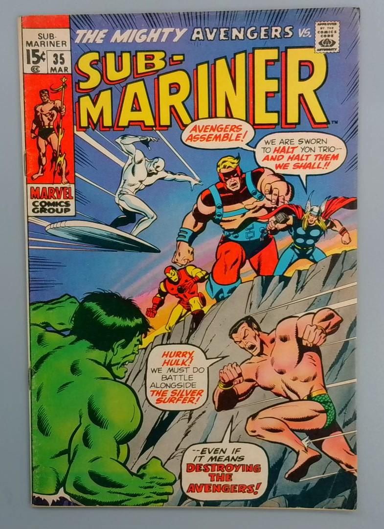 Sub-Mariner #35, FN+ Defenders Prelude, Marvel Comics, 1971 JR1