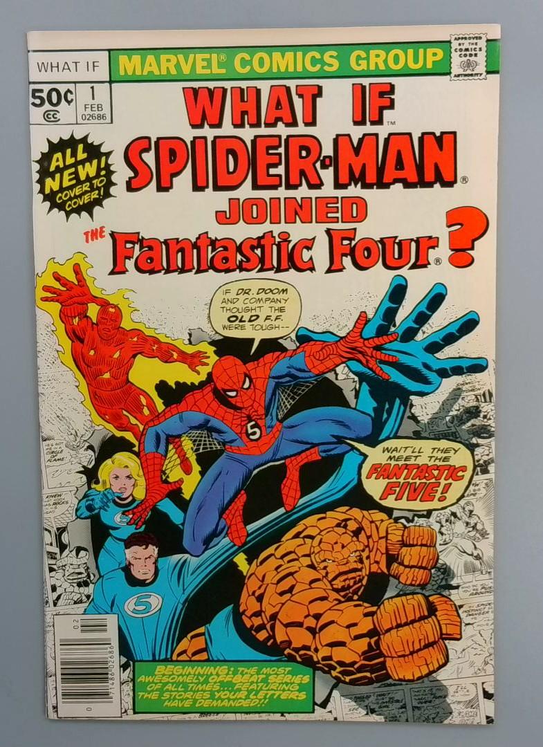 What If #1, NM Spider-Man, Fantastic Four Marvel Comics, 1977 JR1