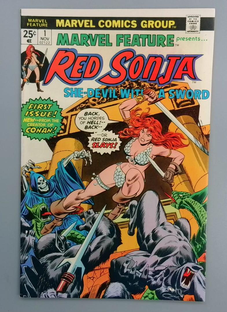 Marvel Feature #1, VF+ Red Sonja Marvel Comics, 1975 JR1