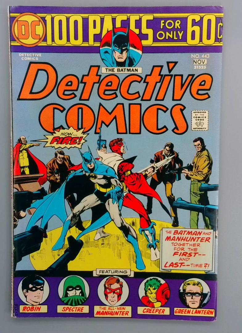 Detective Comics #443, FN+ Death of Manhunter, DC Comics, 1974 JR1