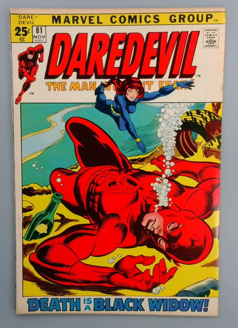 Daredevil #81, VF/NM 1st Black Widow in Title, Marvel Comics, 1971 JR1