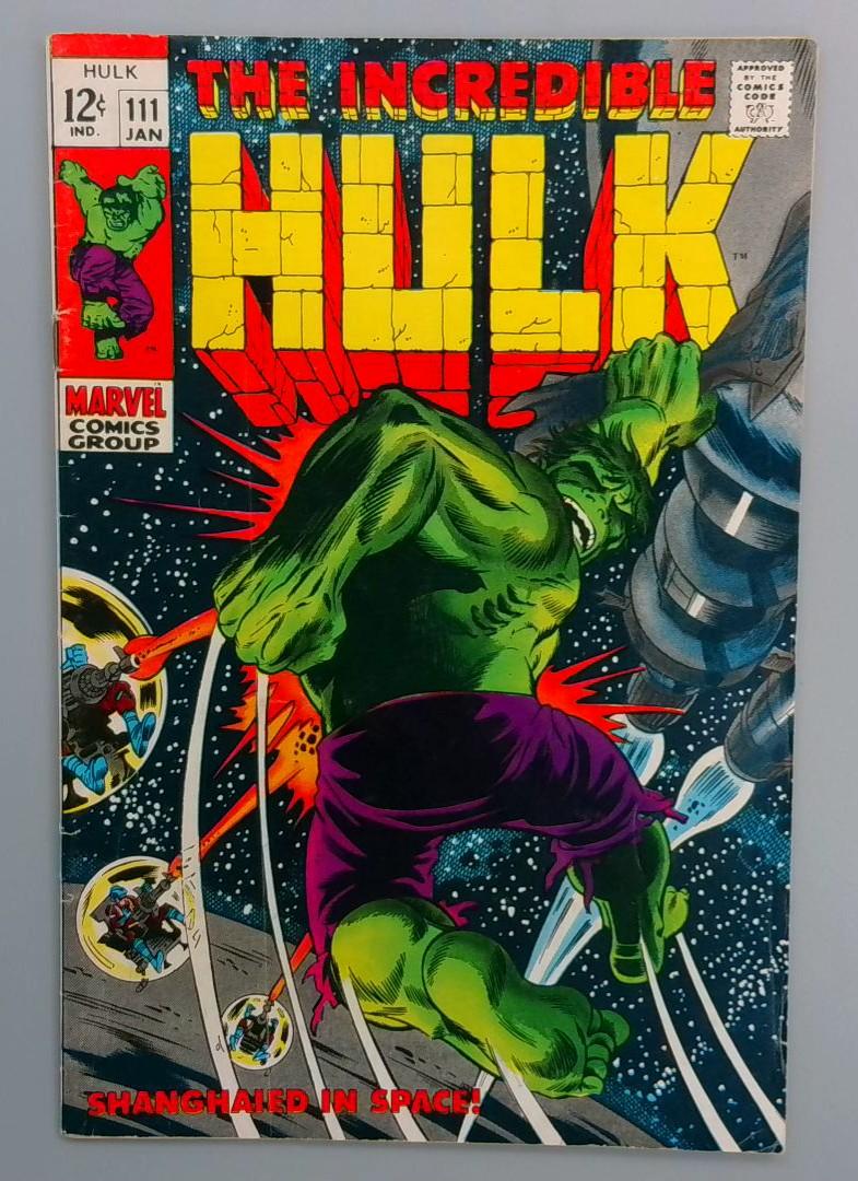 Incredible Hulk #111, VG Shanghaied in Space, Marvel Comics, Jan 1969 JR1