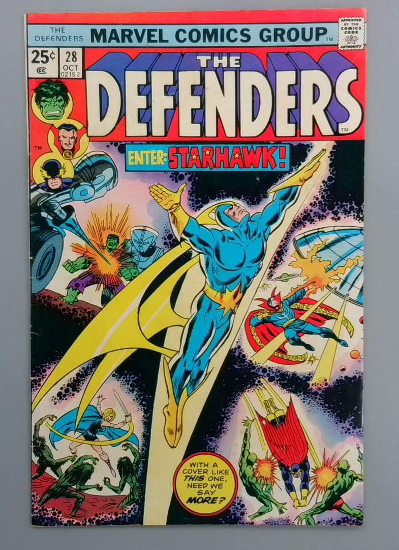 Defenders #28, VG 1st Starhawk!, Marvel Comics, 1975 JR1