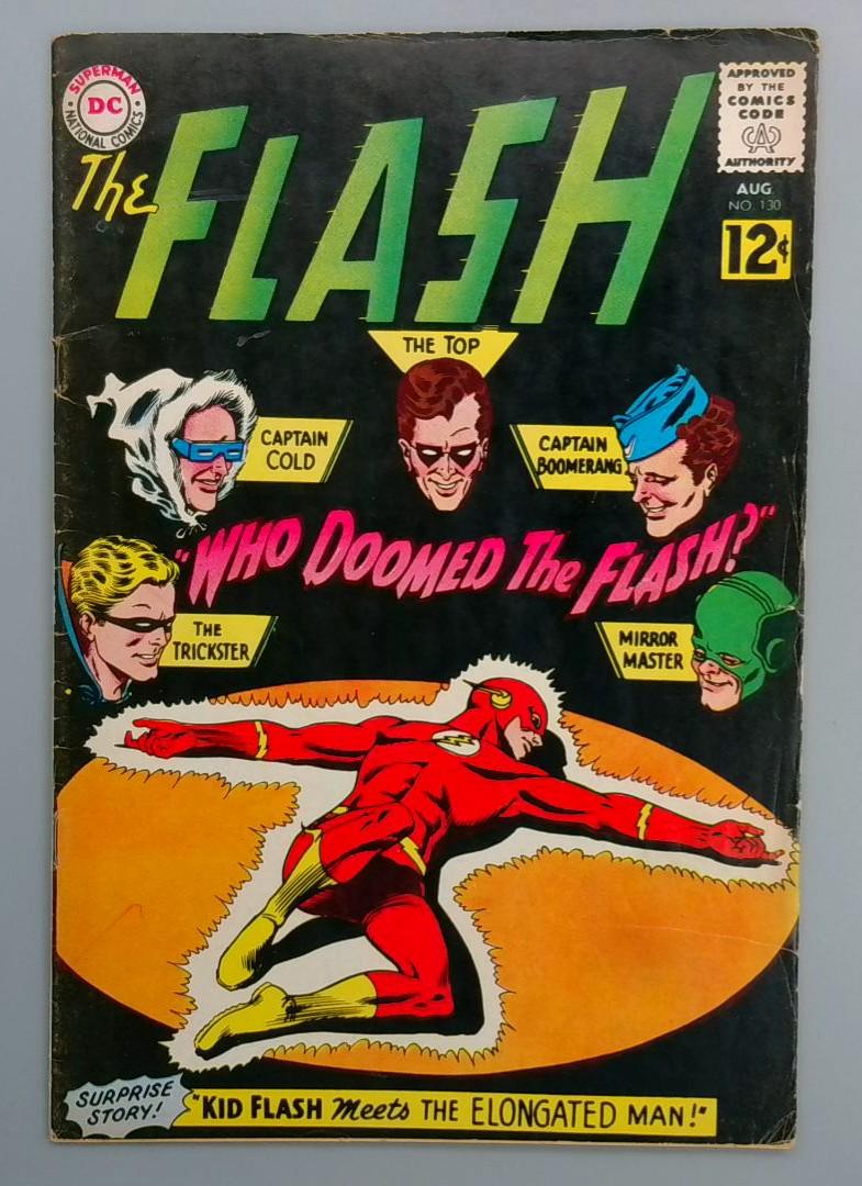 Flash #130, VG Rogue's Gallery DC Comics, Aug 1962 JR1