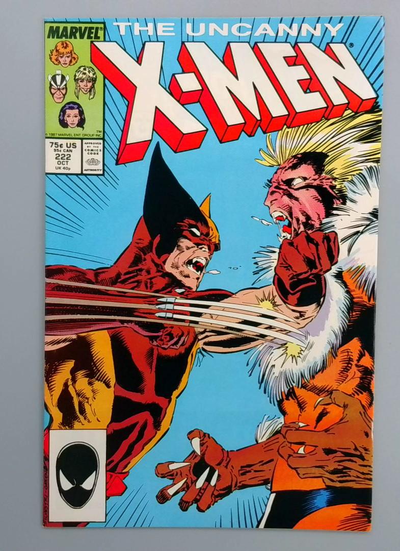 Uncanny X-Men #222, NM Wolverine vs Sabretooth Marvel Comics, 1986 JR1