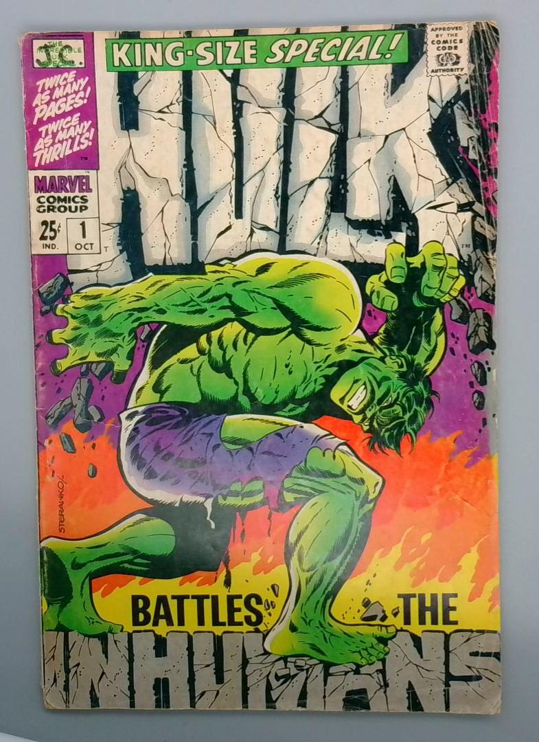 Incredible Hulk Annual #1 VG- Bottom front cover split, ICONIC ISSUE Marvel 1968
